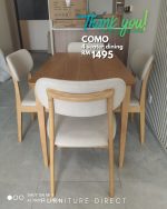 COMO 4 Seater Pet Friendly Fabric Dining Set-Natural - Image 8