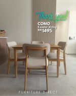 COMO 4 Seater Pet Friendly Fabric Dining Set-Natural - Image 9