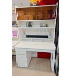 TOBI 120cm Wooden Study Desk With Hutch-White - Image 5
