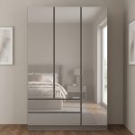 TRENCH 3 Door 2 Drawers High Gloss Wardrobe-Grey