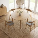 TRICIA 4 Seater Round Dining Set-Natural - Image 2