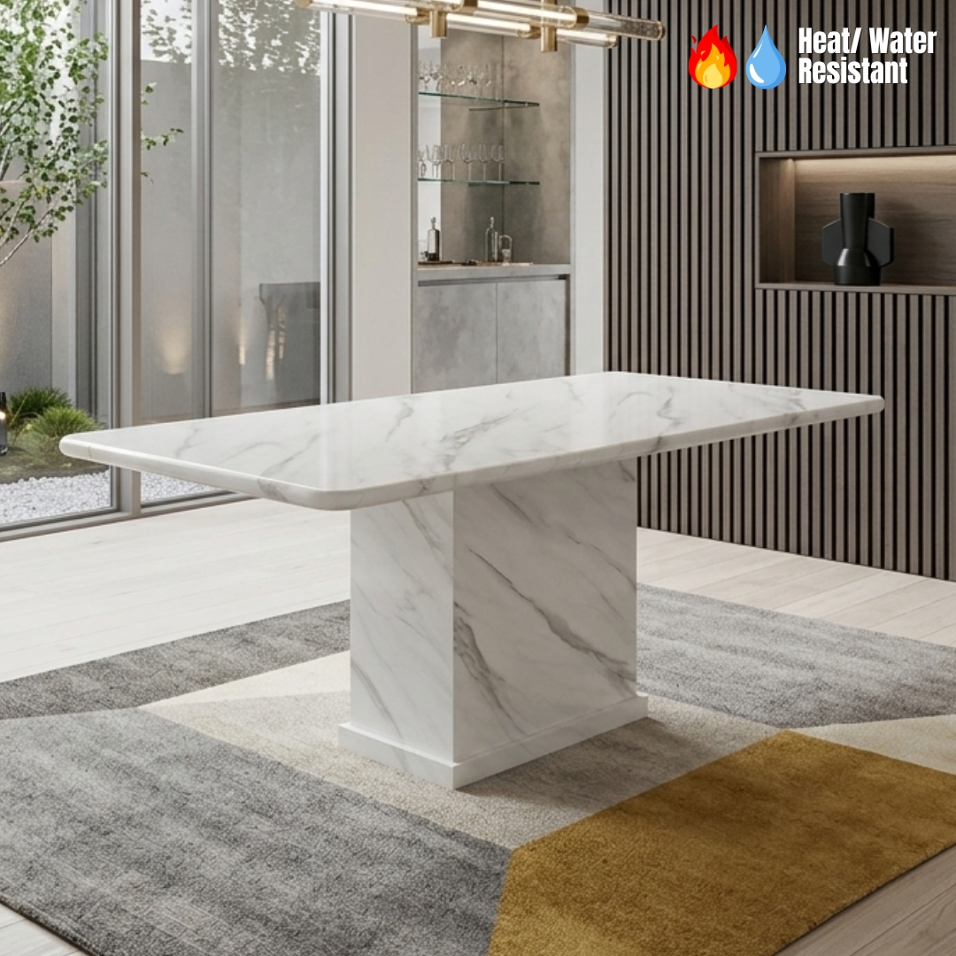 TWINE 140-1 TWINE 140cm Marble Dining Table - Image 1