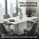 TWINE 140cm Marble Dining Table - Image 3
