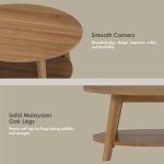 TORONTO D85cm Coffee Table-Light Walnut - Image 4