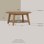 TORONTO D85cm Coffee Table-Light Walnut - Image 3