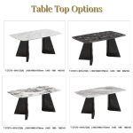 VIVO 160cm Boat Shaped Crystal Marble Dining Table - Image 6