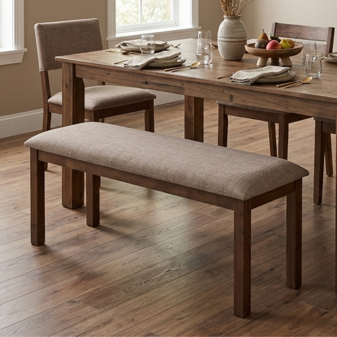 WAKO WAKA BENCH-1 WAKA 100cm Wooden Fabric Bench-3 Colors - Image 1