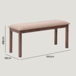WAKA 100cm Wooden Fabric Bench-3 Colors - Image 4