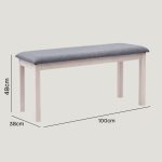 WAKA 100cm Wooden Fabric Bench-3 Colors - Image 5