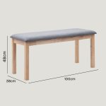 WAKA 100cm Wooden Fabric Bench-3 Colors - Image 6
