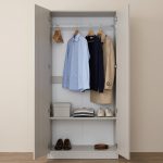 TRENCH 2 Door High Gloss Wardrobe-Grey - Image 2