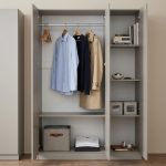 TRENCH 3 Door High Gloss Wardrobe-Grey - Image 2