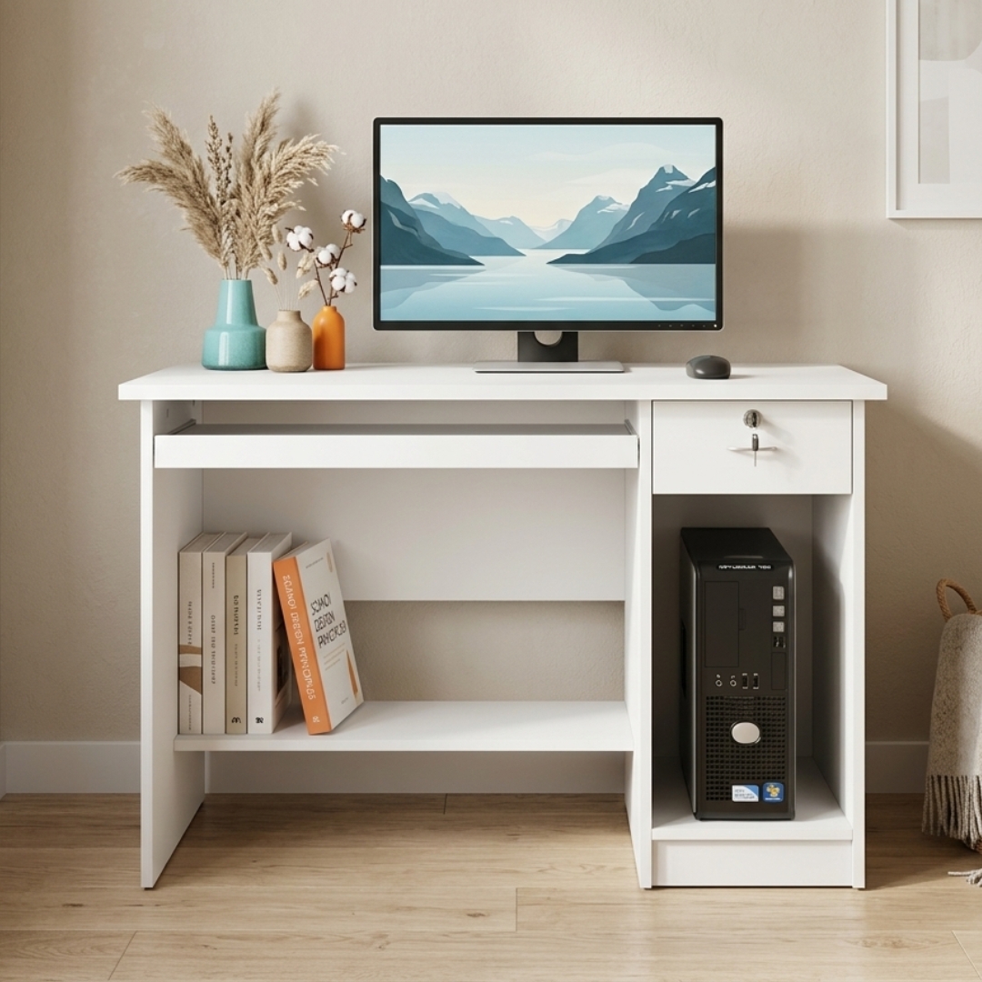 WEGNER COMPUTER-3 WEGNER 120cm Computer Desk-White - Image 1