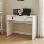 WEGNER 90cm 2 Drawers Study Desk-White - Image 2