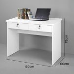 WEGNER 90cm 2 Drawers Study Desk-White - Image 3