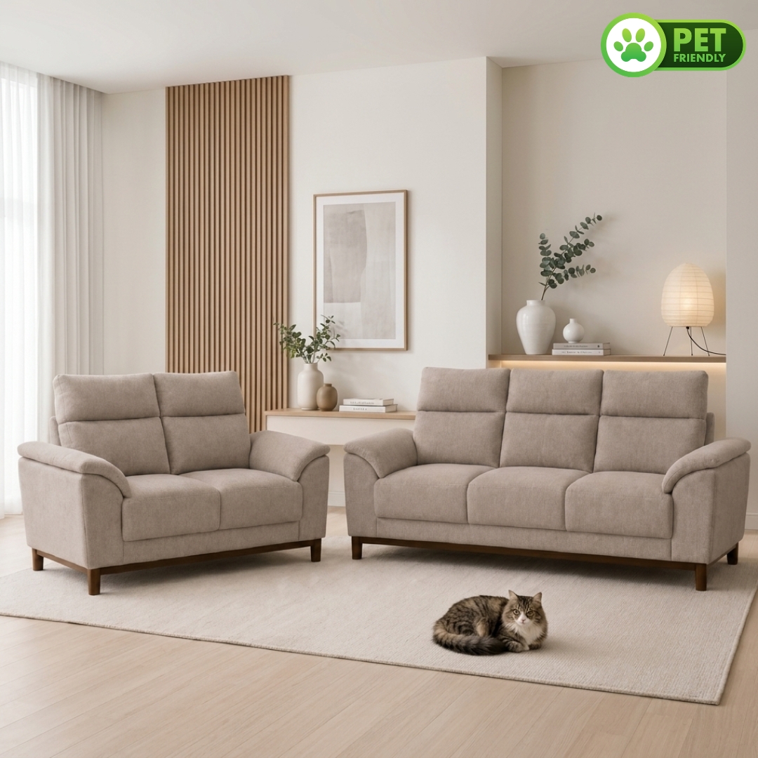 WORMLEY SOFA-1 WORMLEY 2 + 3 Seater Pet Friendly Sofa Set-Brown - Image 1