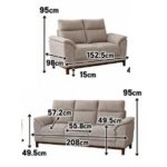 WORMLEY 2 + 3 Seater Pet Friendly Sofa Set-Brown - Image 2