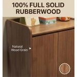 JACOBSEN 60cm 2 Door Full Solid Wood Shoe Cabinet-Walnut - Image 5
