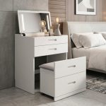 RISOM Space Saver Dressing Table With Stool-White