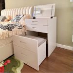 RISOM Space Saver Dressing Table With Stool-White - Image 4