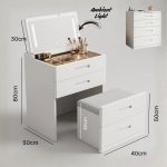 RISOM Space Saver Dressing Table With Stool-White - Image 6