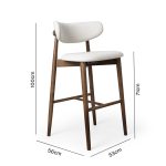 [Set of 2] ZOLO 27 Inch Wooden Bar Chair-Medium Brown - Image 6