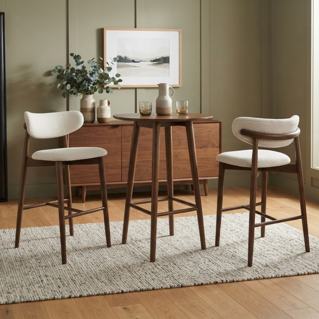 ZOLO BAR SET-5 ZOLO 2 Seater Counter Bar Set-Medium Brown - Image 1
