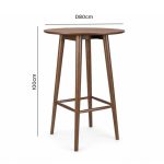 ZOLO D80cm Counter Bar Table-Medium Brown - Image 5