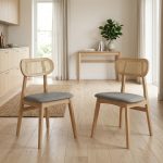 [Set of 2] ZONDA Dining Chair-Natural - Image 3