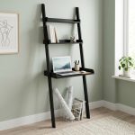 TELT Wooden Modular Leaning Study Bookcase-Black - Image 5