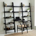 TELT Wooden Modular Leaning Study Bookcase-Black - Image 2