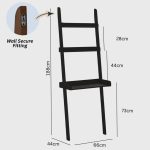 TELT Wooden Modular Leaning Study Bookcase-Black - Image 3