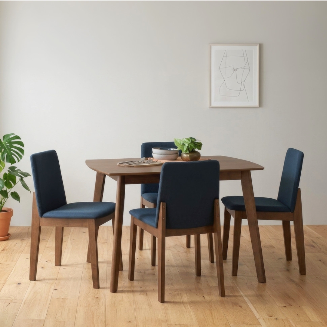 140037 AVERAL-1 AVERAL 4 Seater Dining Set-Cocoa - Image 1