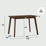 AVERAL 4 Seater Dining Set-Cocoa - Image 4