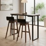AVA 2 Seater Counter Bar Set-Walnut - Image 2