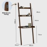 TELT Wooden Modular Leaning Study Bookcase-Walnut - Image 4