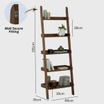 TELT Wooden Modular Leaning Study Bookcase-Walnut - Image 3