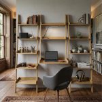 TELT Wooden Modular Leaning Study Bookcase-Oak - Image 2