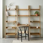 TELT Wooden Modular Leaning Study Bookcase-Oak