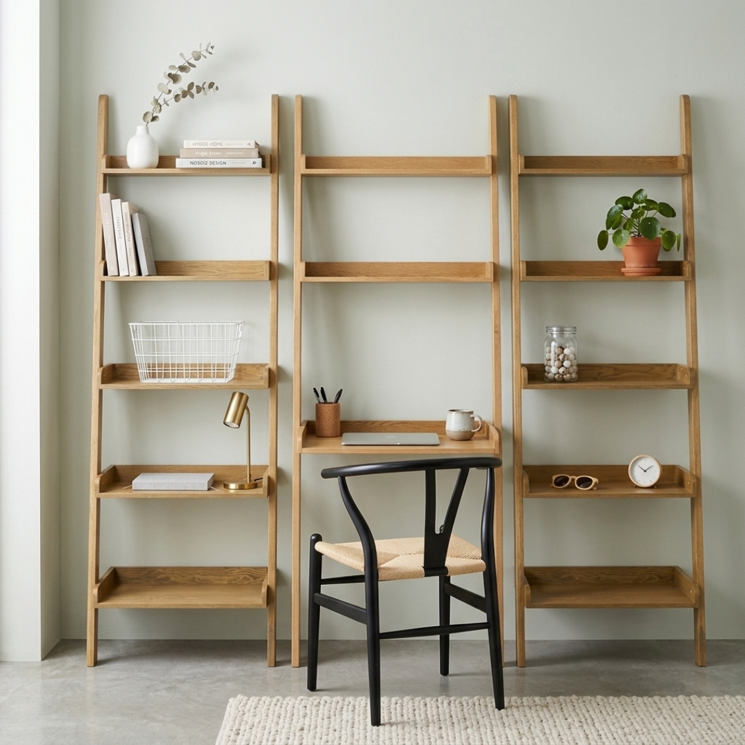 522086 TELT-3 TELT Wooden Modular Leaning Study Bookcase-Oak - Image 1