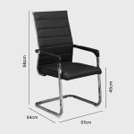 6004 PU Cushion Visitor Chair-Black - Image 3