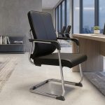 909C PU Cushion Visitor Chair-Black - Image 4
