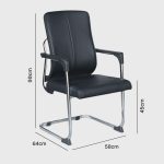 909C PU Cushion Visitor Chair-Black - Image 3