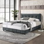 BELLINI Queen & King Size Pillow Back Bed Frame-Dark Grey - Image 2