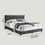 BELLINI Queen & King Size Pillow Back Bed Frame-Dark Grey - Image 3