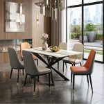 BODIL 6 Seater Sintered Stone Dining Set-3 Colors