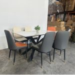 BODIL 6 Seater Sintered Stone Dining Set-3 Colors - Image 2