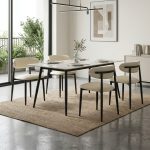 BULSON 4 Seater Sintered Stone Dining Set-2 Colors - Image 7