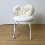 RIBBON Fleece Fabric Chair-White - Image 8