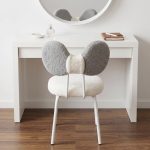 BUTTERFLY Fleece Fabric Chair-White - Image 3